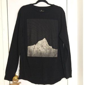 American Eagle Oversized Black Tee Sz L